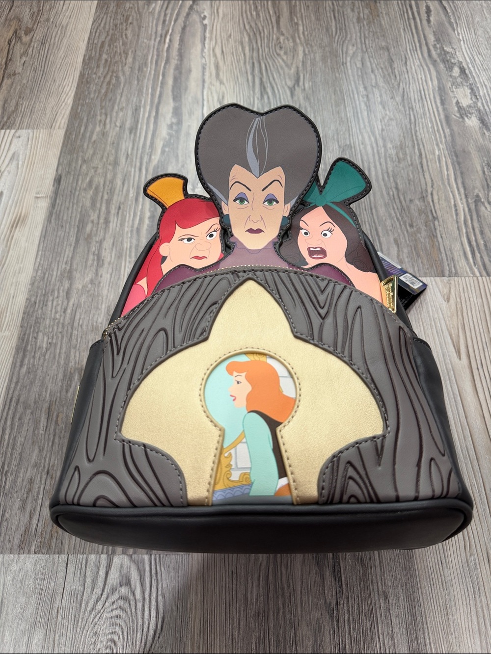 NWT Cinderella Villains Themed Women’s Backpack - Gray and Cream